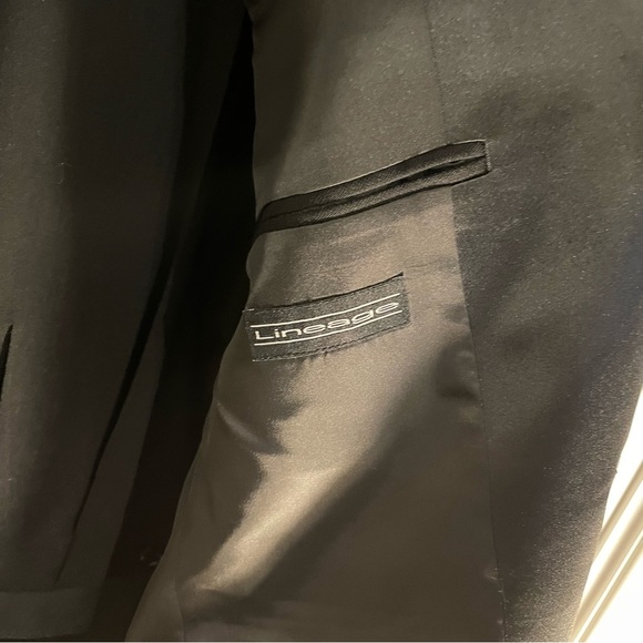 Black Men’s Suit 100% Wool with Notched Lapel Slim Fit With Neck Tie Size 40R - Picture 6 of 8